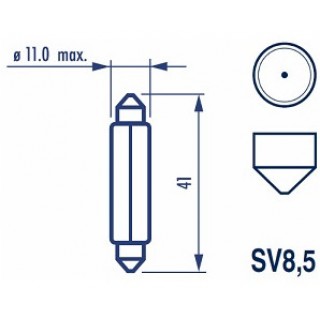 Крушка 24V, C10W, SV8.5, 41мм